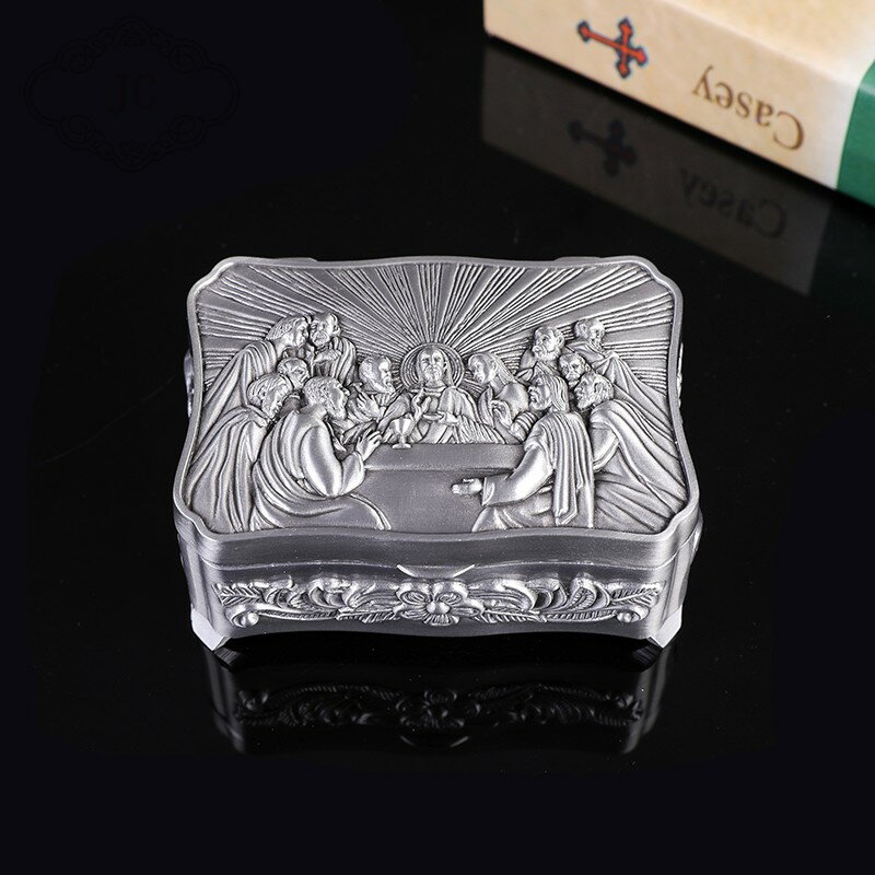 歐式復古金屬創意工藝品基督教耶穌禮品首飾飾品收納聖誕節包裝盒