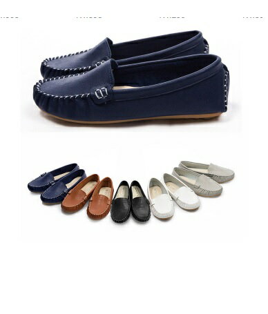 【My style】富發牌-R30 質感素色樂福鞋，白、灰、藍、全黑、兩雙免運