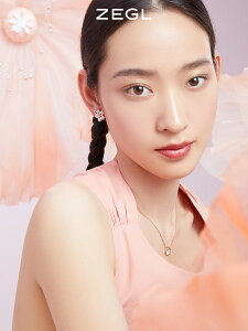 ZEGL設計師春日櫻花系列玫瑰金花朵耳環女小眾貝殼耳釘銀針耳飾品