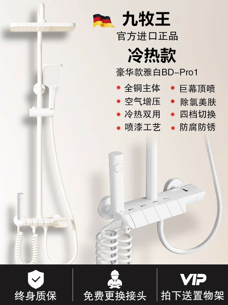 {可打統編 保固一年}全銅槍灰淋浴花灑套裝家用衛浴衛生間淋雨沐浴器浴室洗澡增壓噴頭 0