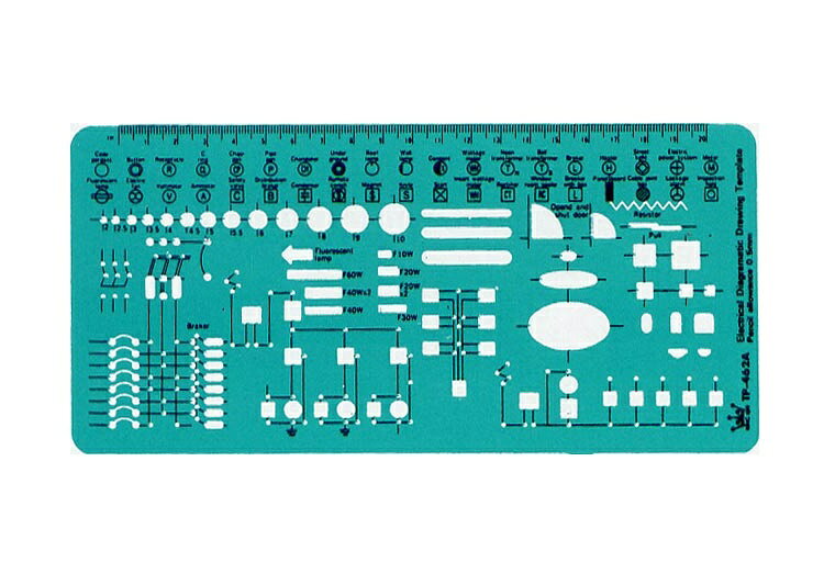 Life 徠福 TP-462A 電氣符號定規 (110 x 233 x 0.8mm)【APP滿額下單10%點數(單一帳號最高1500點)】8/31止