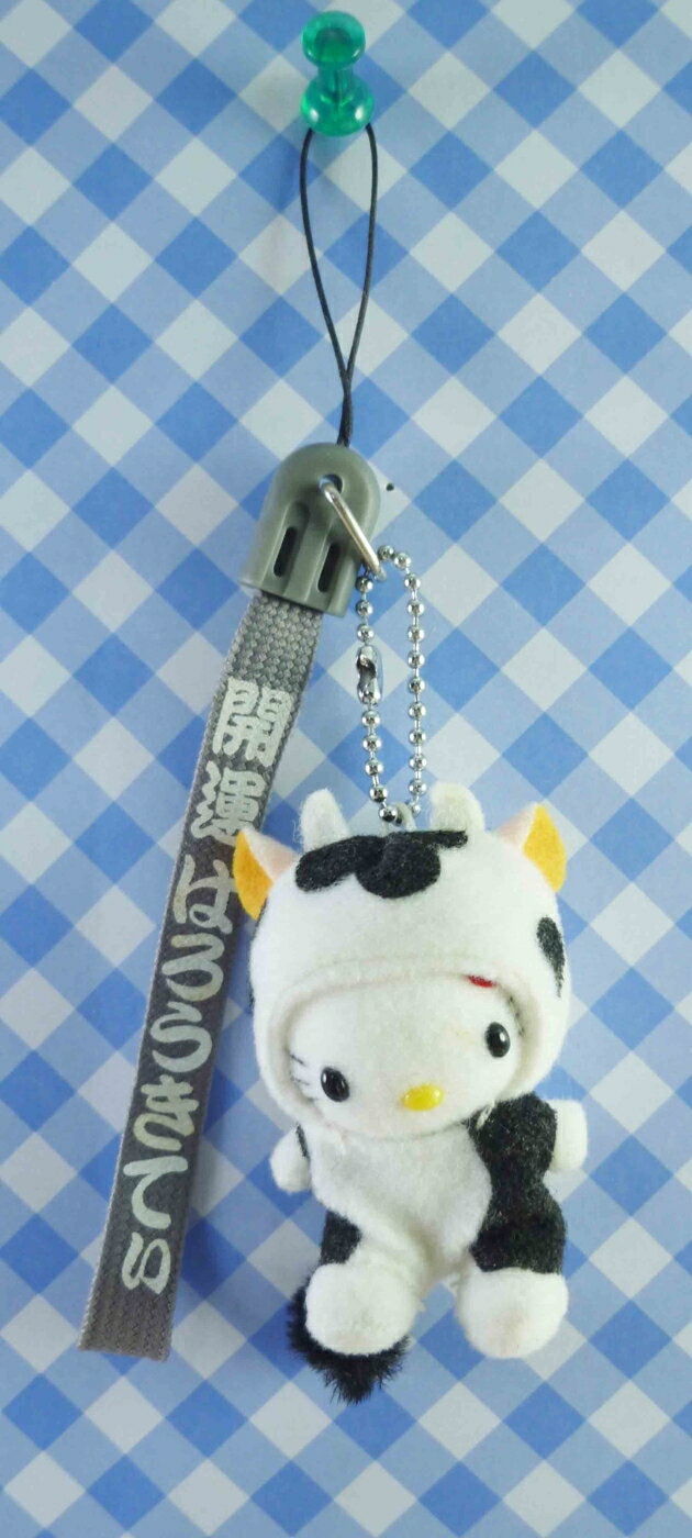 【震撼精品百貨】Hello Kitty 凱蒂貓 生肖玩偶手機提帶-牛 震撼日式精品百貨