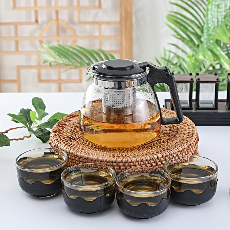 玻璃茶壺功夫泡茶壺家用分離水壺單壺耐熱過濾花茶壺紅茶茶具套裝