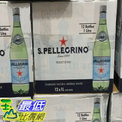 單次運費限購一組無法超取 C56570 SAN PELLEGRINO WATER 聖沛黎洛寶特瓶氣泡礦泉水 1公升 X 12瓶