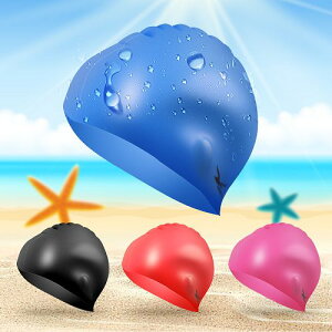 蒐藏家-矽膠男女通用泳帽 兒童成人游泳帽 防水舒適專業泳帽