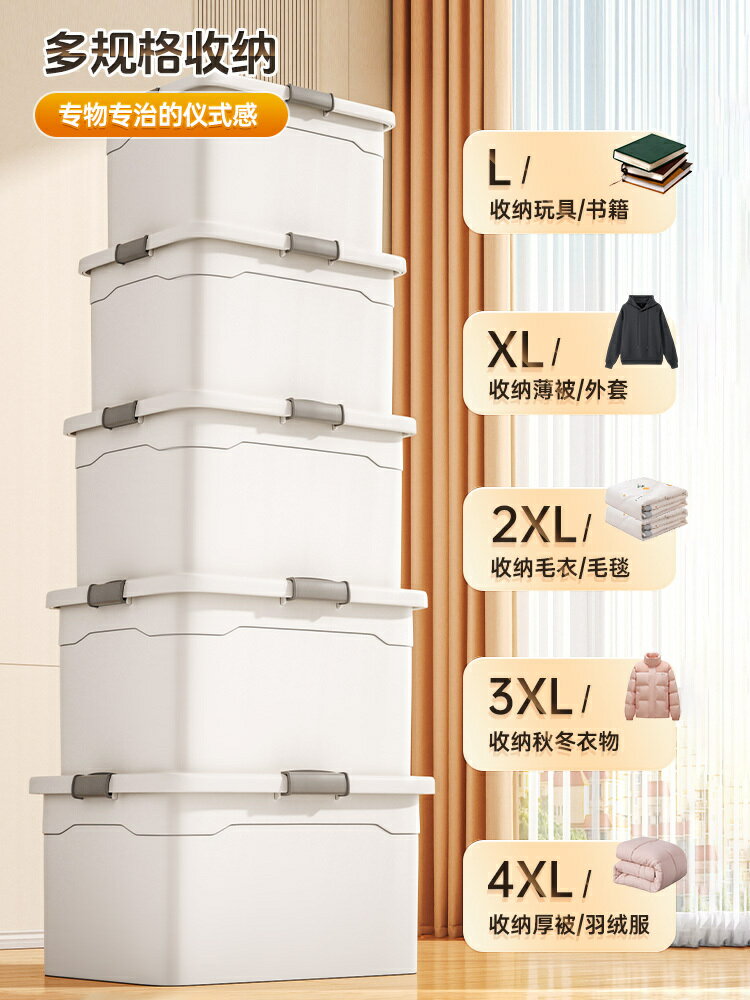 大容量塑膠收納箱 家用裝衣服被子整理箱玩具儲物盒周轉箱子