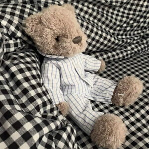 玩偶 紳士熊睡衣安撫玩偶兒童女生生日禮物毛絨玩具領結泰迪小熊公仔