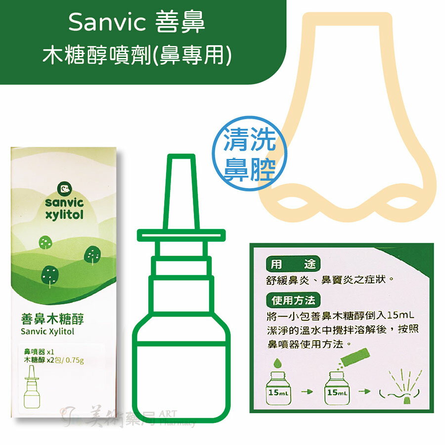 【善鼻 Sanvic】 木糖醇噴劑 鼻專用 多用款(可調角度) 幫助潤濕、清洗鼻腔 補充包