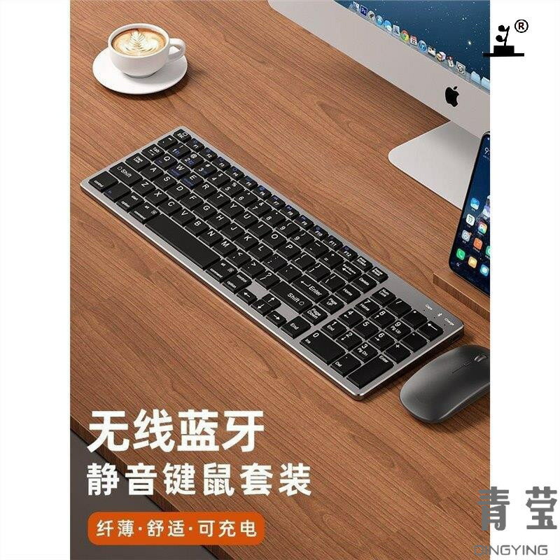 靜音適用套裝筆電女生鍵盤藍芽外接無線滑鼠電腦檯式華辦公