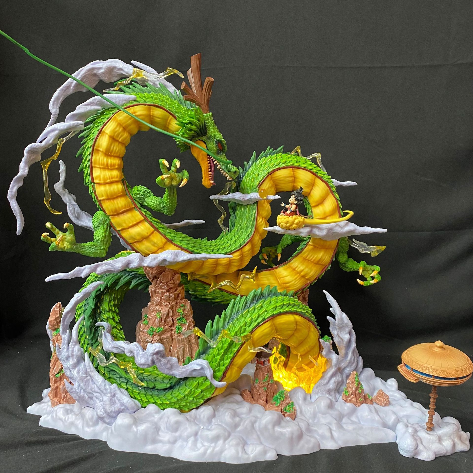 七龍珠 GK 神龍與小悟空 發光 場景雕像 模型動漫手辦 擺件