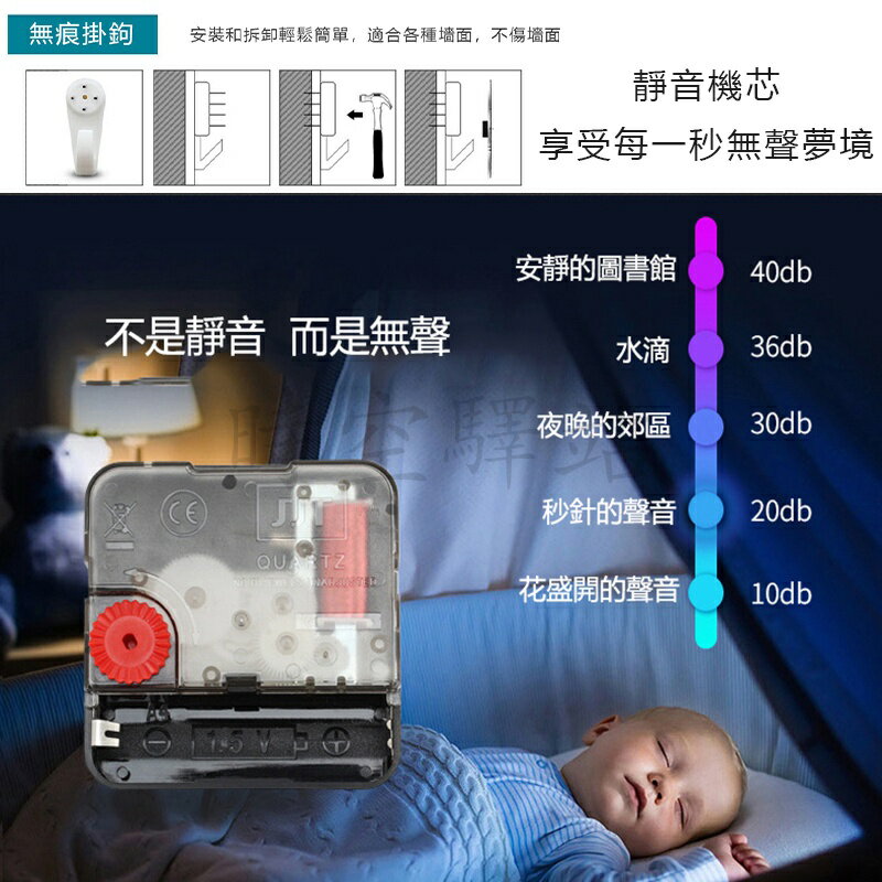 【時鐘掛鐘+免運】北歐輕奢鐘錶 太空人時鐘 創意時尚帶燈掛鐘 客廳家用現代簡約裝飾時鐘 靜音時鐘 大時鐘 6