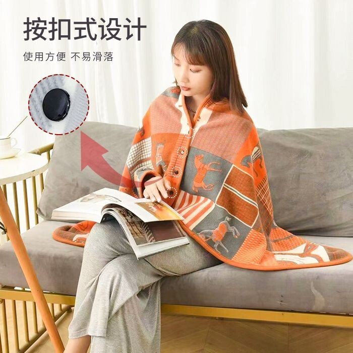出口辦公室吸濕午睡披肩發熱加厚毛毯秋冬月子披肩多功能保暖 懶人毯 空調毯 午睡毯 沙發毯【非醫療器材】