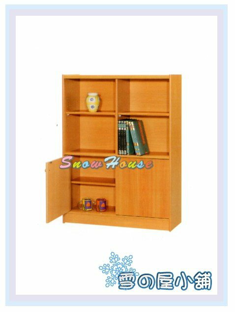 雪之屋居家生活館X451-06 A06書櫃(美背式)/置物櫃/收納櫃/展示櫃/附活動隔板4片(含門內2片)