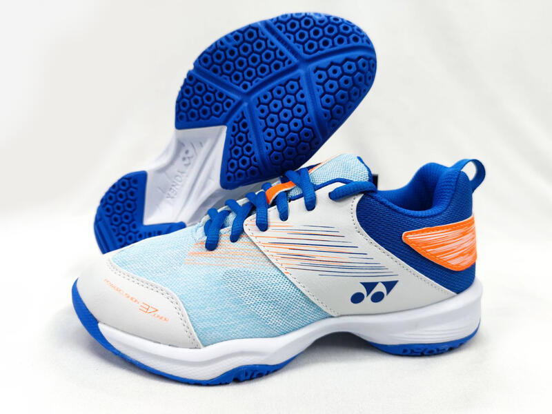 YONEX 羽球鞋 羽毛球鞋 兒童 童鞋 POWER CUSHION JR 白藍 SHB-37JREX WB 大自在