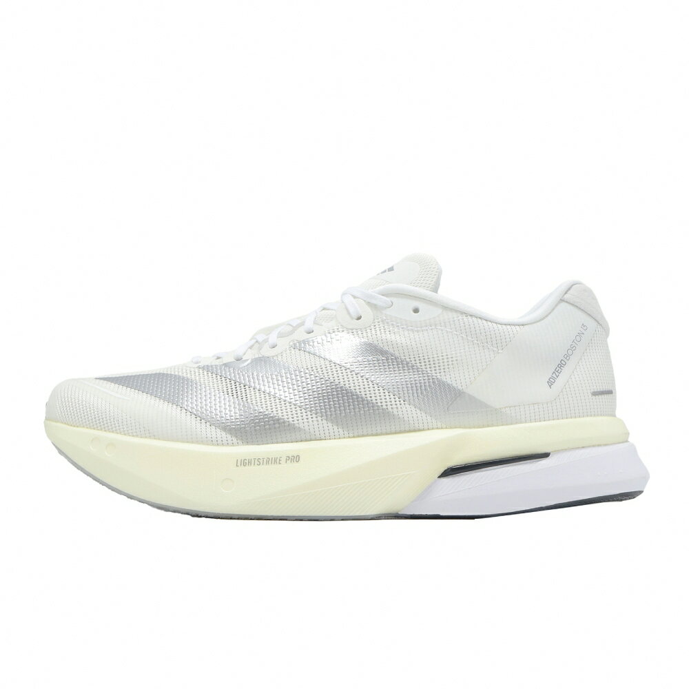 adidas 慢跑鞋 Adizero Boston 13 W 女鞋 男鞋 白 銀 緩震 運動鞋 愛迪達 JS4948