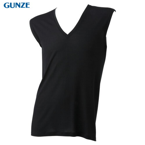 【Gunze郡是】日本原裝進口 吸濕排汗涼感衣 寬背背心 黑