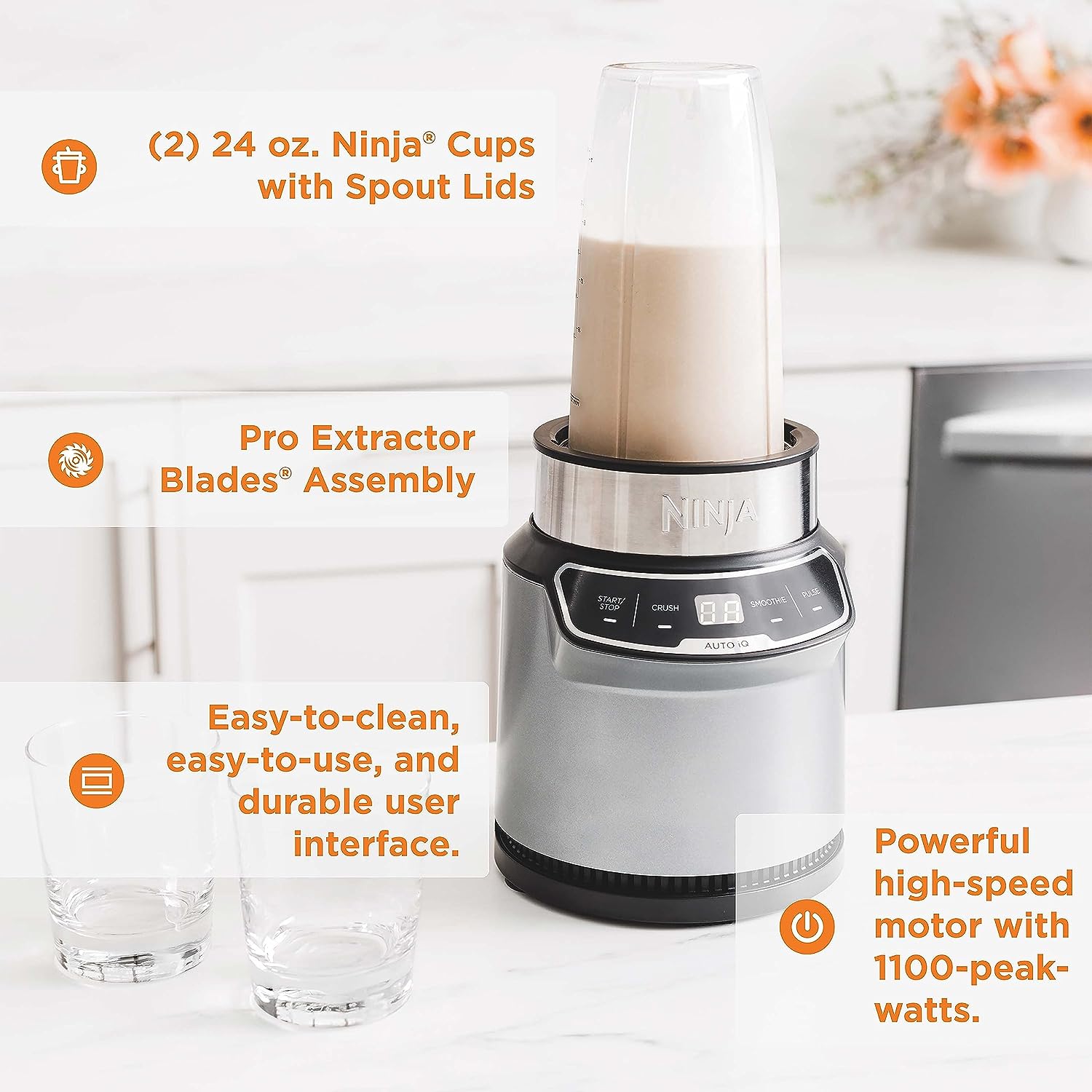 3美國直購] Ninja BN401 攪拌機Nutri-Blender Pro 含Auto-iQ 2個