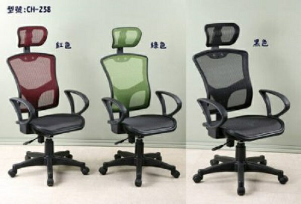 全網高背附頭枕辦公椅 電腦椅 主管椅 休閒椅~簡易組裝【型號CH238 】