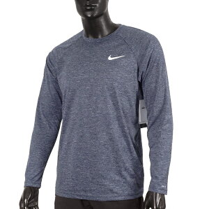 Nike Heather [NESSA590-440] 男 長袖 上衣 防曬衣 抗UV 運動 慢跑 訓練 速乾 灰藍