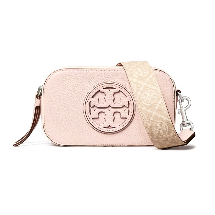 精選★TORY BURCH Miller 雙拉鍊開合可調可拆卸提花皮革斜揹帶 牛皮革 女款迷你相機包單肩斜挎包 159118~【母親節禮物★菲尼斯 國際精品3折起 春夏新品 換季下殺】