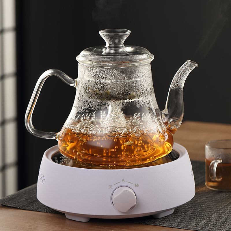 加厚大容量玻璃煮茶器蒸茶壺蒸汽套裝燒水養生壺電陶爐泡茶壺家用