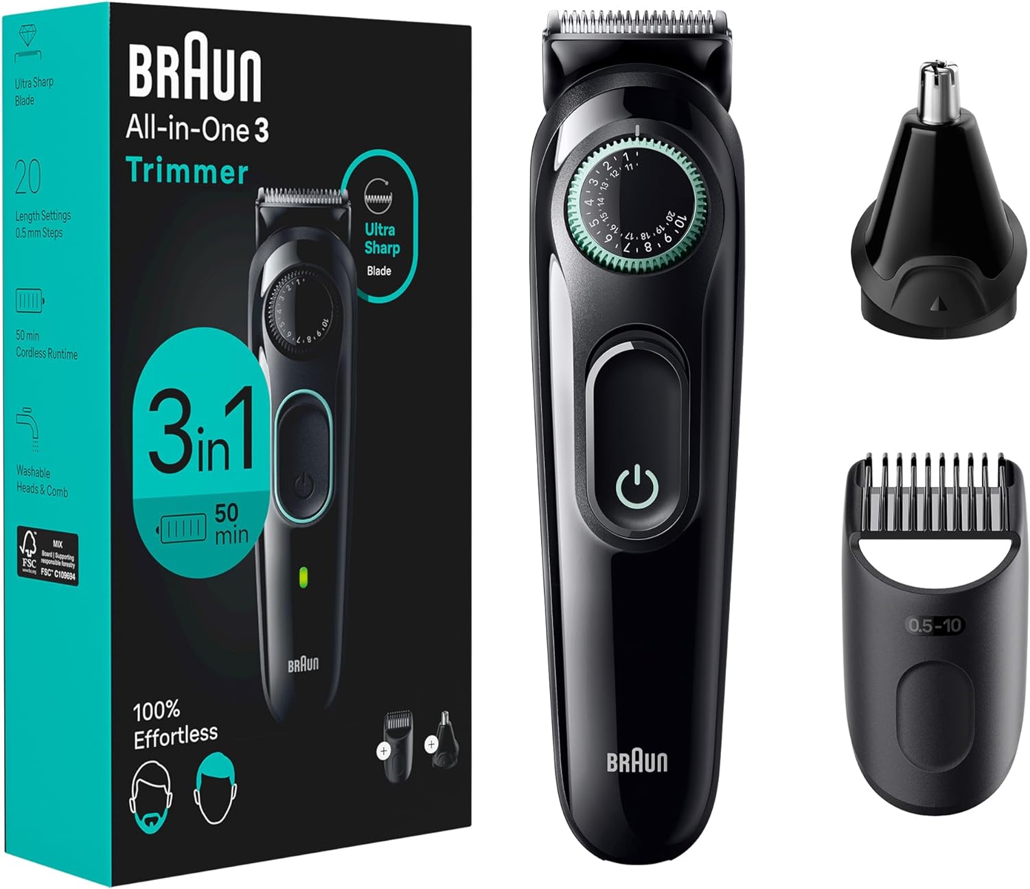 Braun AIO3430 多功能造型器 電動刮鬍刀 含鼻毛器 Series 3 3430 1年保固 取代 BT3221=