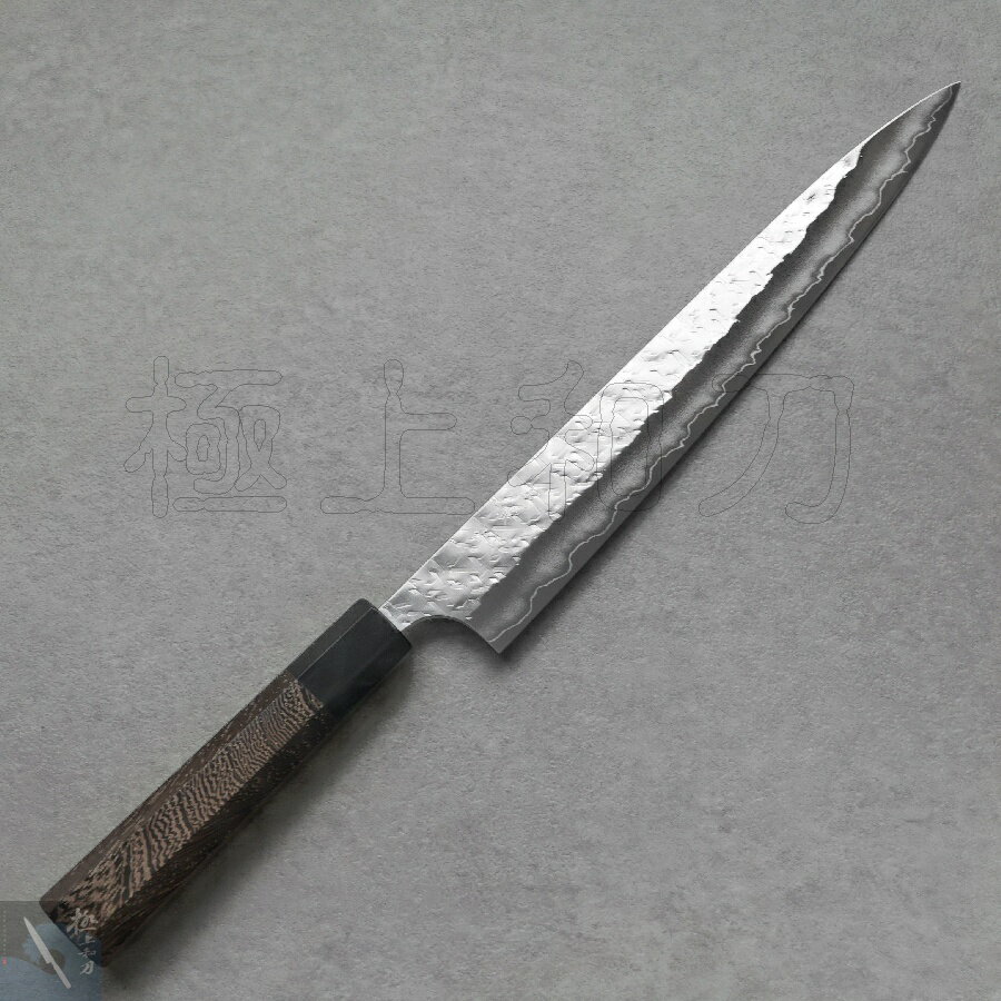 越前加藤義實作 筋引 切肉刀 SG2槌目粉末鋼 彪 雞翅木水牛柄 KA2507【極上和刀】【日本高品質菜刀】【APP滿額下單10%點數(單一帳號最高1500點)】8/31止