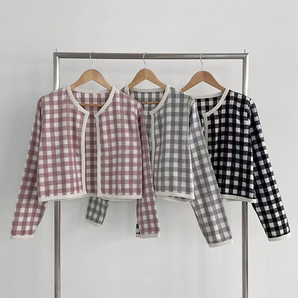 ANNAS 正韓 格子 外套 毛呢 外搭 大衣 磨毛 格紋 西裝 顯瘦 短版 韓劇 韓國 8