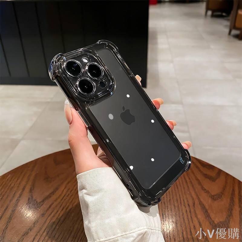 小V 透明手機殼適用蘋果14保護殼iphone13/15簡約16pro全包max防摔14promax矽膠11/12/xr手機套