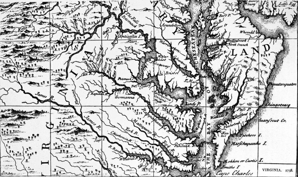 Posterazzi Virginia Map 1738 Nmap Of Colonial Virginia Line Engraving   119fe8b59254ab3a2959ed 