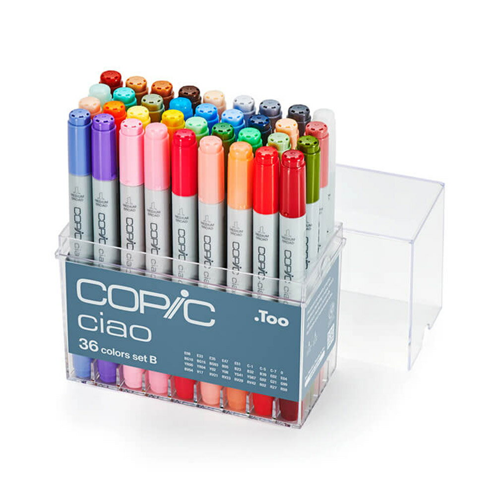 日本原裝進口 COPIC Ciao 第三代 圓桿麥克筆 36 Color Set B 36色 B色系 36B 盒裝 /盒 (原廠公司貨)