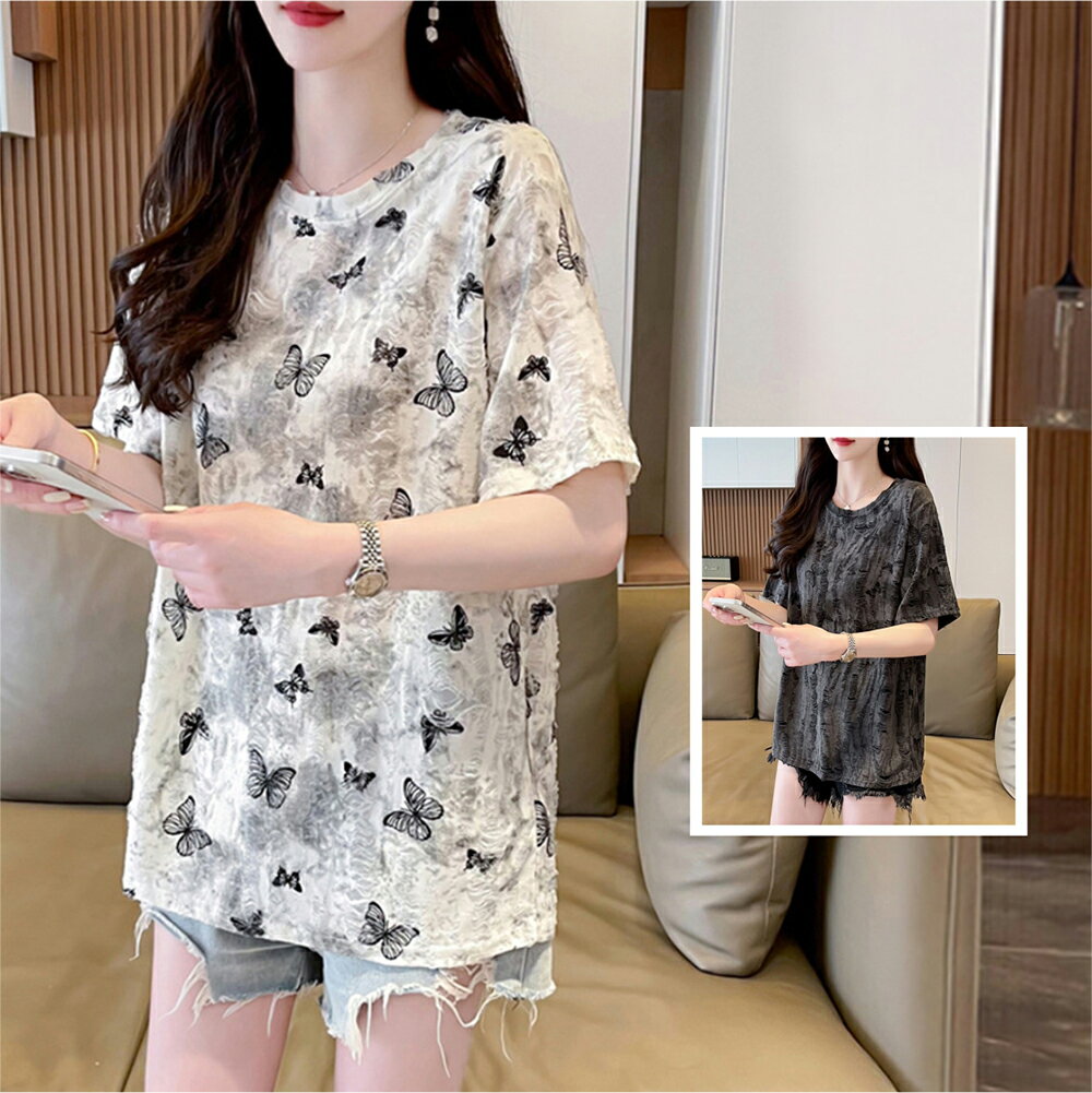 ＊ORead＊韓版印花圓領t恤上衣(2色M~XL)