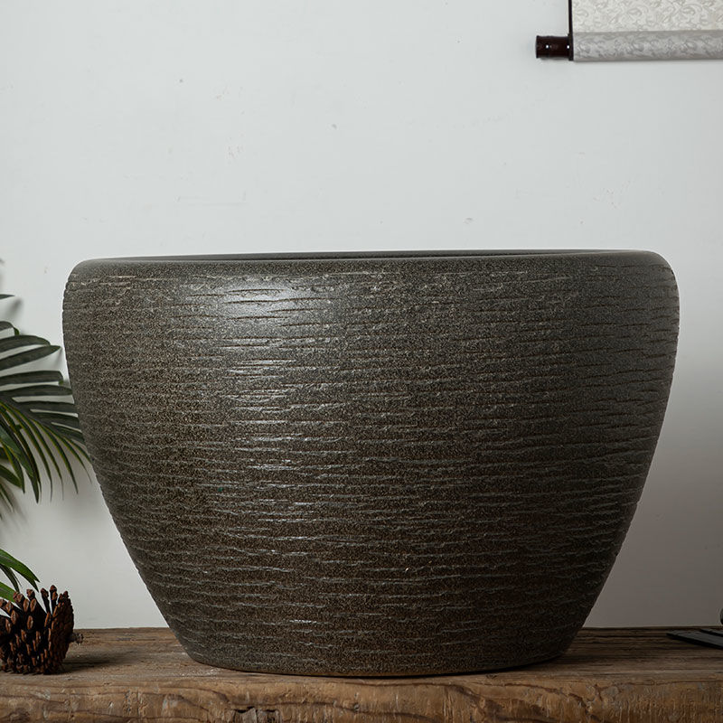 免運花盆景德鎮陶瓷大缸仿石頭魚缸睡蓮荷花缸客廳庭院水缸戶外大號金