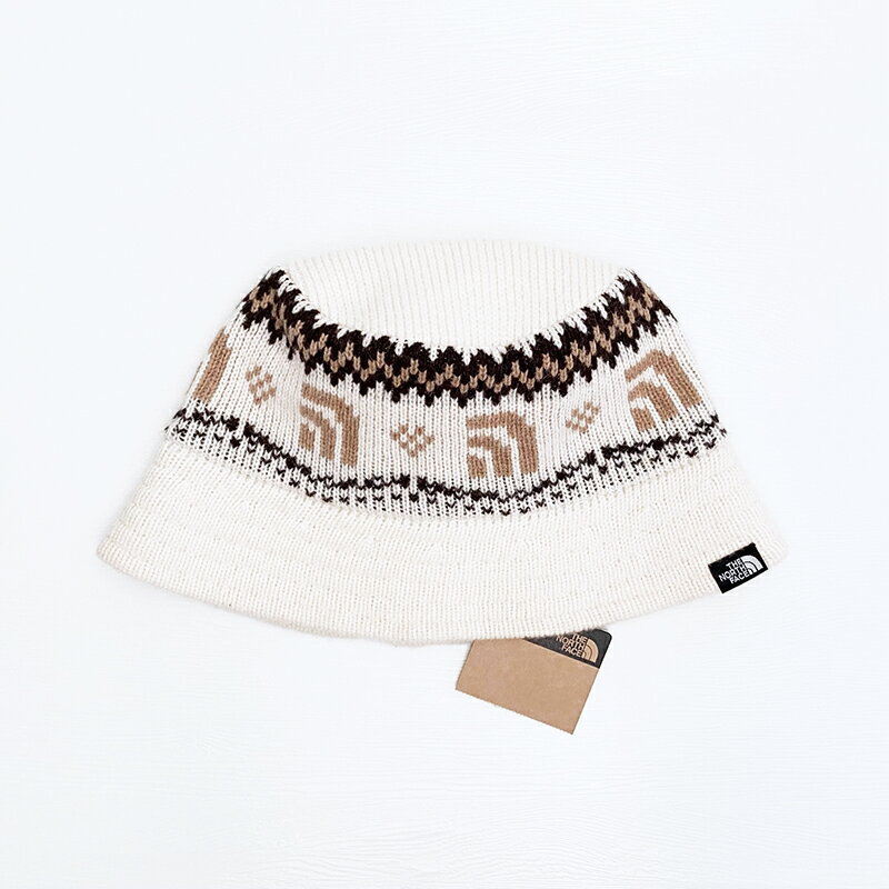 美國百分百【全新真品】THE NORTH FACE 毛帽 針織 保暖 配件 TNF 漁夫帽 LOGO 米白 DA66