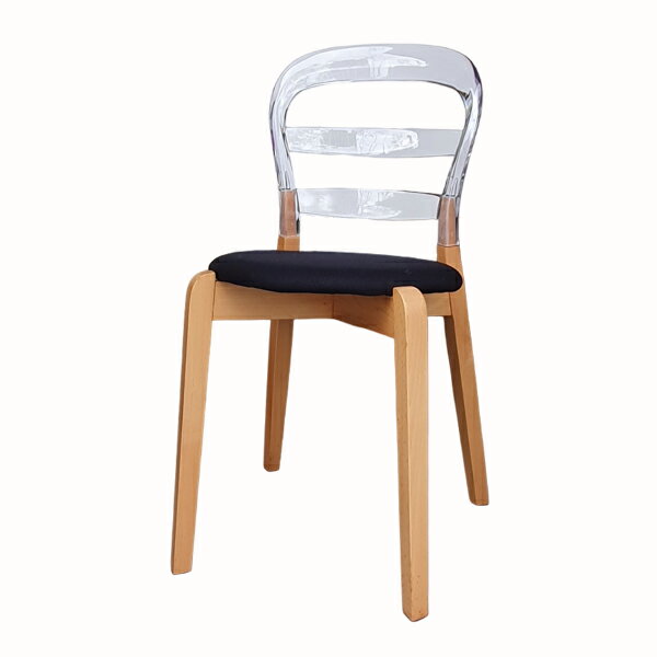 現代混搭風格 維恩餐椅 透明椅配搭配實木材質 CH019