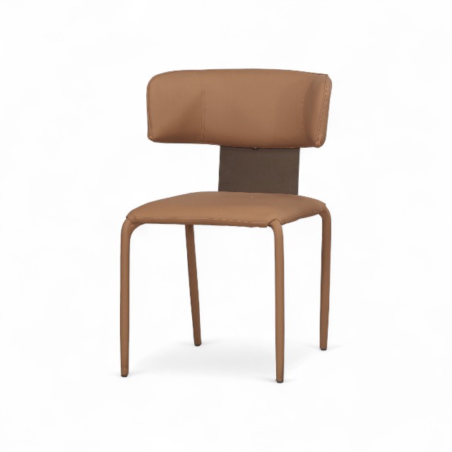 CHR104 奧里 現代皮革餐椅｜金屬背板 皮軟墊靠背設計