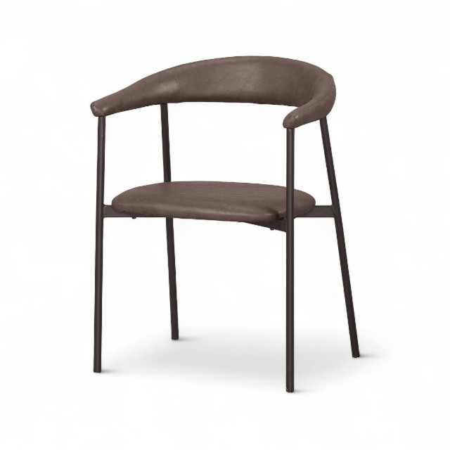 焦糖皮革鐵腳餐椅 CHR105｜工業風餐椅推薦｜復古與現代兼具的高質感選擇