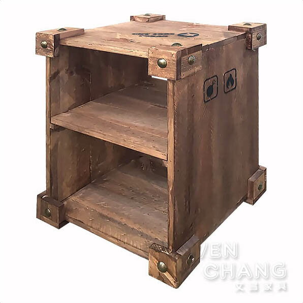 訂製品 LOFT 貨櫃造型木質雙層矮櫃 床頭櫃 CU019
