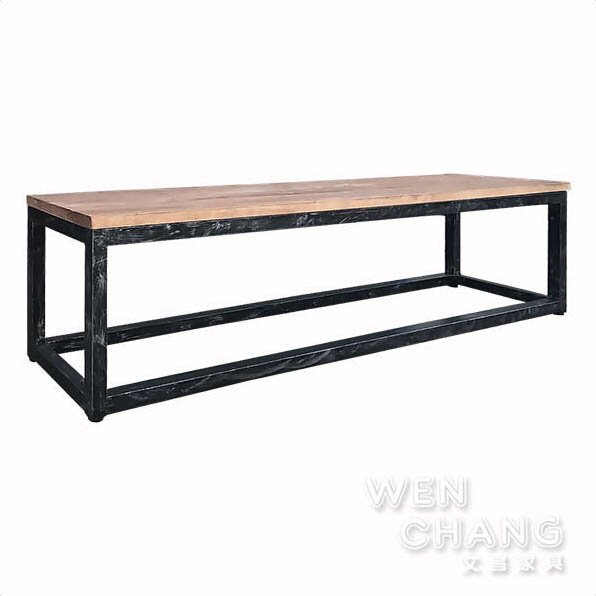 訂製品 LOFT 紐松做舊長凳 也可當電視櫃 CU021