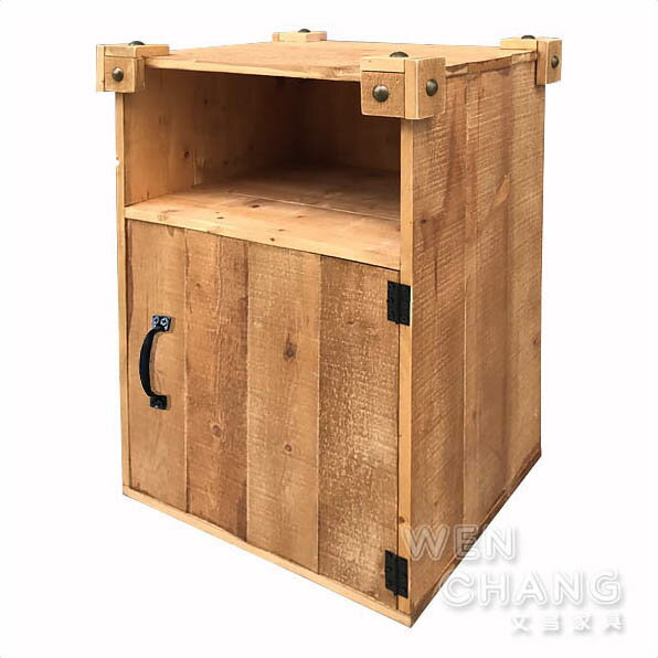 訂製品 LOFT 貨櫃造型木質開門邊櫃 CU024 仿舊