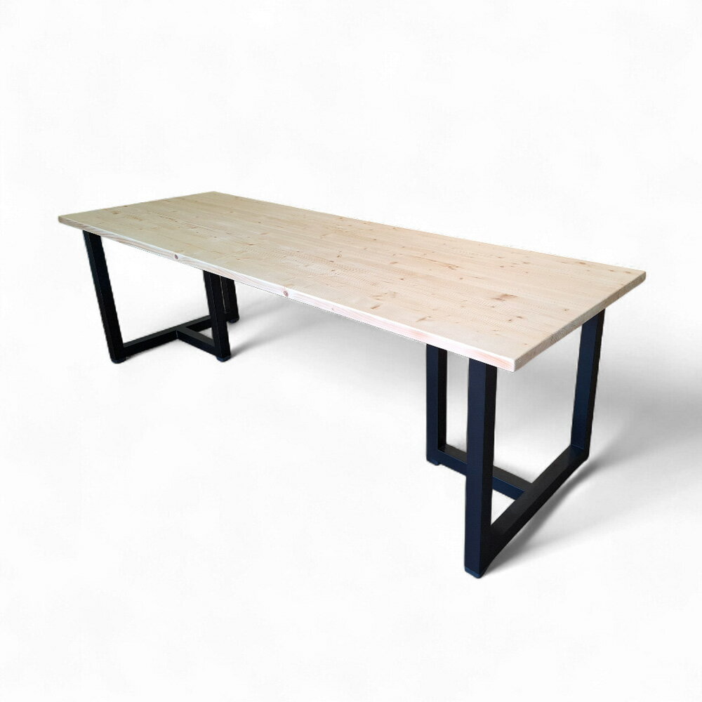 訂製品 台灣製 T字鐵腳大桌｜雲衫實木桌面・金屬桌腳