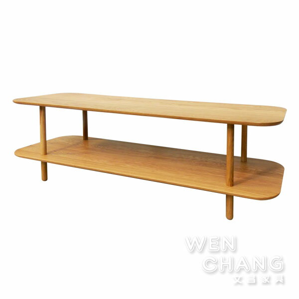 白橡木托克雙層電視櫃/茶几 CB017｜北歐風原木家具，多功能設計