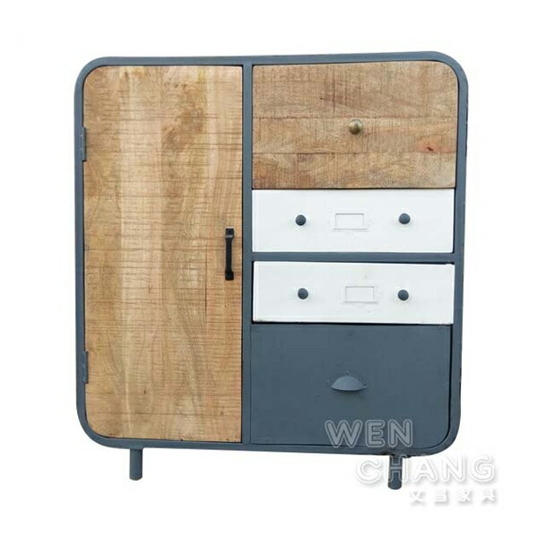 LOFT 工業風 做舊 回收木木材 維納斯4抽一門櫃 餐邊櫃 CB058