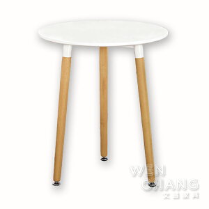 北歐風 莉莉安圓形 休閒桌 洽談桌 小圓桌 木頭與白色鐵腳混搭 TBB006
