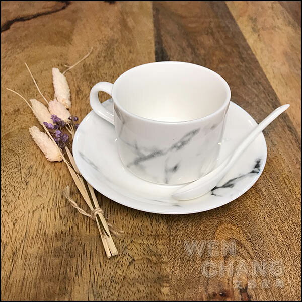 大理石紋系列餐具 咖啡杯組 (杯+勺+盤) Z080-A