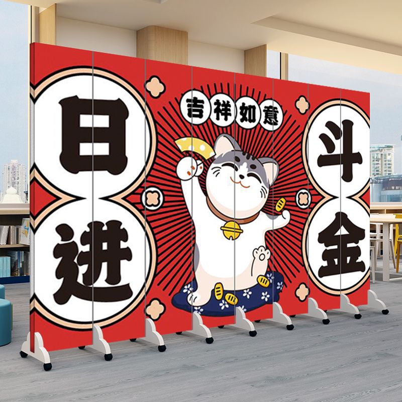 【公司貨 免運 速發】開發票 客製 日式屏風隔斷招財貓可折疊移動料理店飯店火鍋燒烤美容美發店遮擋
