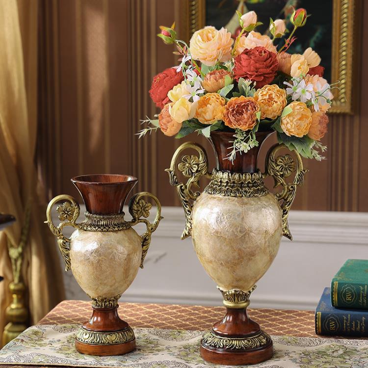歐式復古仿真花瓶擺件客廳輕奢高檔玄關電視櫃餐桌花插中式裝飾品❀❀城市玩家