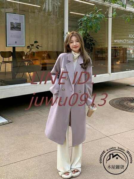 呢子大衣女中長款秋冬韓版高階毛呢外套小個子冬季加厚【木屋雜貨】
