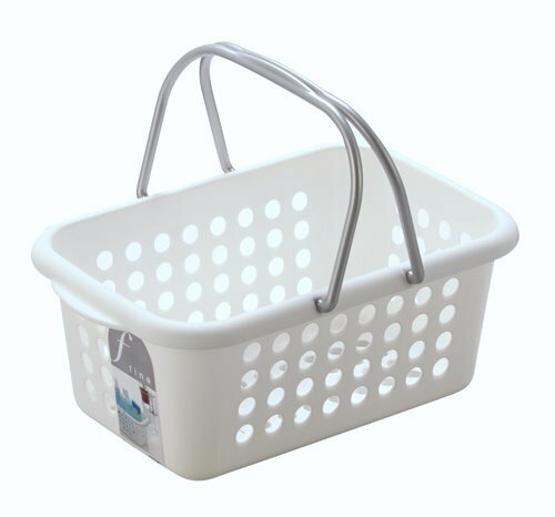 asdfkitty*日本製 INOMATA白色手提收納置物籃/收納籃/整理籃-放沐浴用品簍空不積水