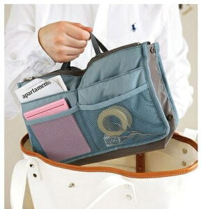 PS Mall【J597】韓版防水雙拉式多功能收納包中包 化妝包 旅行袋